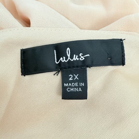 Lulus‎ Bridesmaid Maxi Dress Size 2X Blush Pink Thoughts of Hue Surplice Chiffon - Picture 10 of 16